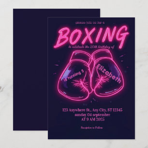 invitación de cumpleaños de boxeo deportivo