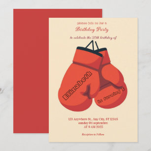 invitación de cumpleaños de boxeo deportivo