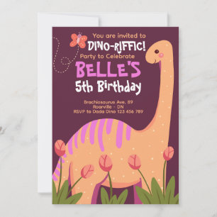 Invitación de cumpleaños de Brachiosaurus Dino