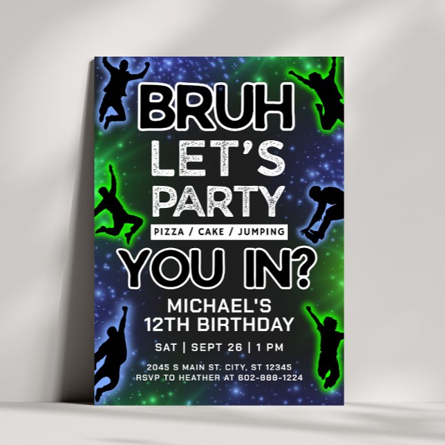 Invitación de cumpleaños de Bruh Jump Trampoline P (Subido por el creador)