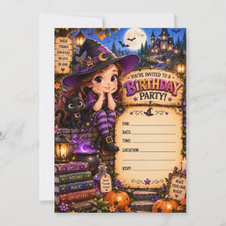 Invitación de Cumpleaños de Bruja | Cualquier Edad