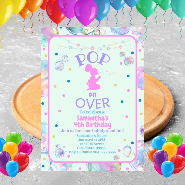 Invitación de cumpleaños de Bubbles Pastel (Subido por el creador)