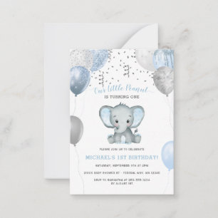 Invitación de cumpleaños de Budget Boy Elephant Ba