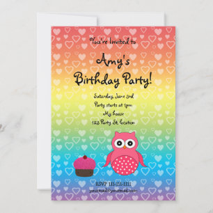 Invitación de cumpleaños de búho