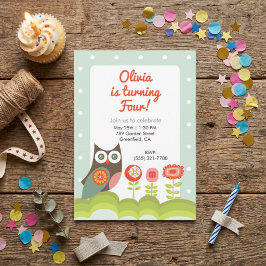 Invitación de cumpleaños de búho para niños