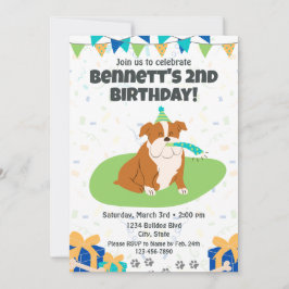 Invitación de cumpleaños de bulldog