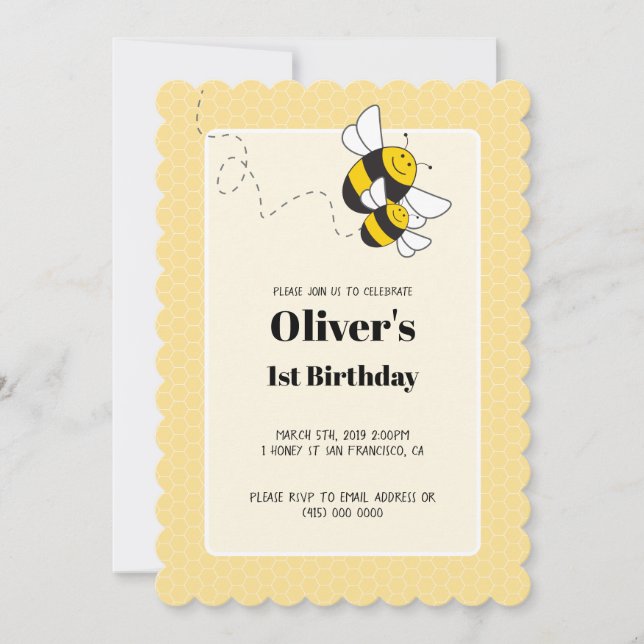 Invitación de cumpleaños de Bumblebee (Anverso)