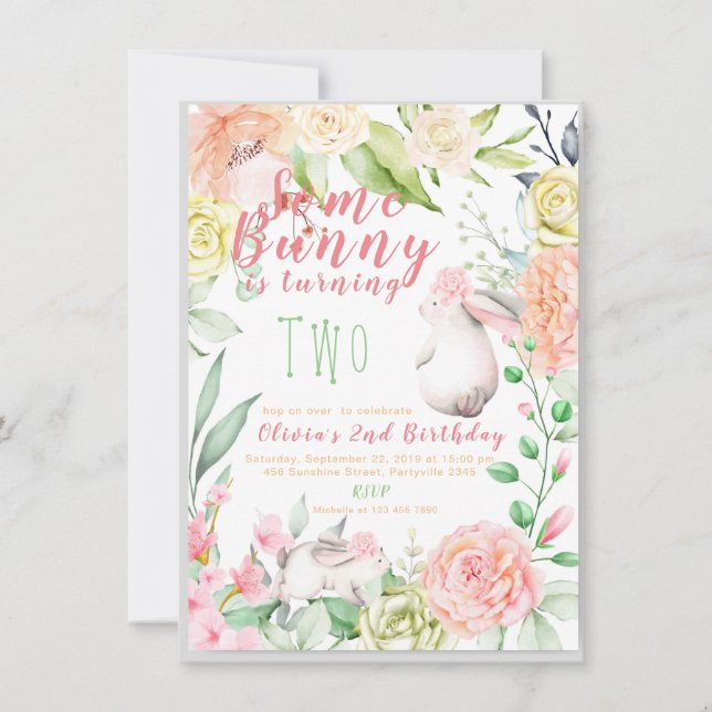 Invitación de cumpleaños de Bunny (Anverso)