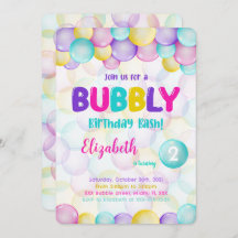 Invitación de cumpleaños de Burbujas