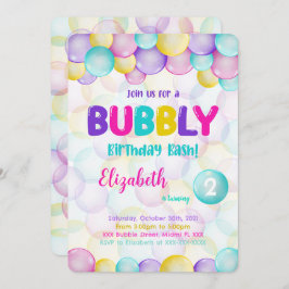 Invitación de cumpleaños de Burbujas