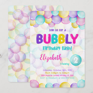 Invitación de cumpleaños de Burbujas