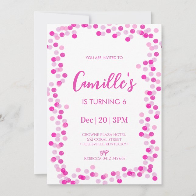 Invitación de cumpleaños de Burbujas (Anverso)