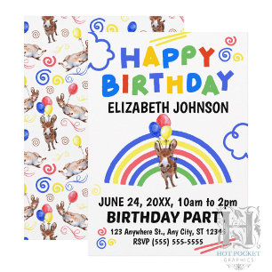 Invitación de Cumpleaños de Burro Blanca