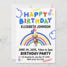 Invitación de Cumpleaños de Burro Blanca
