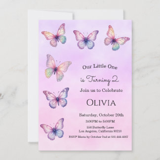 Invitación de cumpleaños de Butterfly Girl