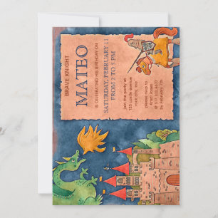 Invitación de cumpleaños de caballero medieval