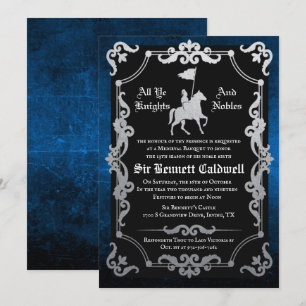 Invitación de cumpleaños de caballero medieval jus