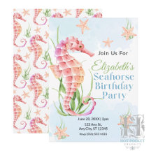 Invitación de Cumpleaños de Caballito de Mar