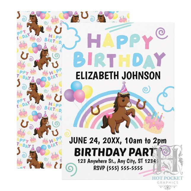 Invitación de Cumpleaños de Caballo (Subido por el creador)