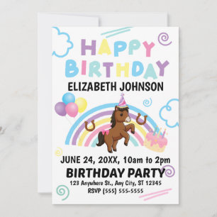 Invitación de Cumpleaños de Caballo
