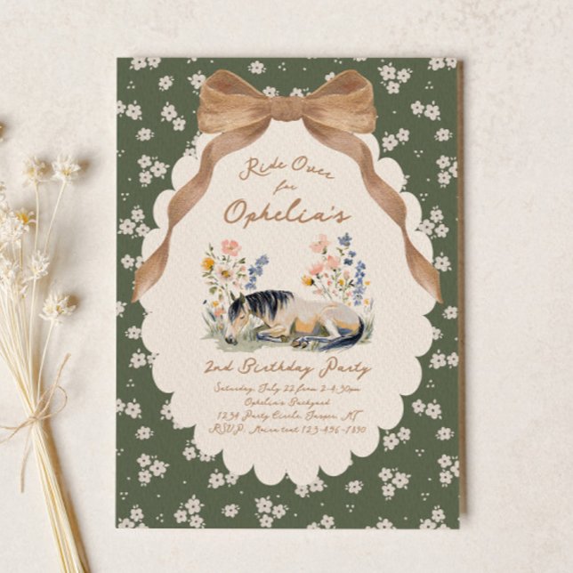 Invitación de cumpleaños de caballo de campo (Subido por el creador)