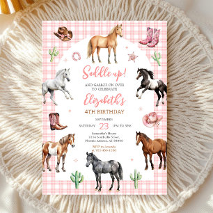 Invitación de cumpleaños de caballo de fiesta de v