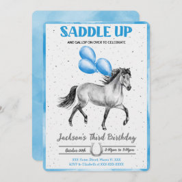 Invitación de cumpleaños de caballo editable