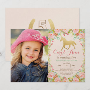 Invitación de cumpleaños de caballo para cualquier