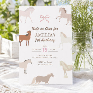 Invitación de cumpleaños de caballo Paseo de fiest