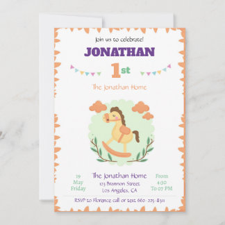 Invitación de cumpleaños de caballo plantilla anim