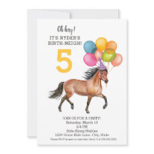 Invitación de cumpleaños de caballos editable // A