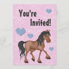 Invitación de cumpleaños de caballos y corazones r