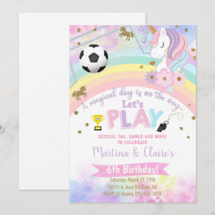 Invitación de cumpleaños de cabeza de unicornio y 