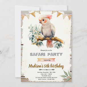 invitación de cumpleaños de cacatúa
