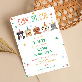 Invitación de cumpleaños de cachorro Fiesta de per