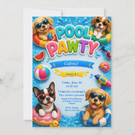Invitación de cumpleaños de cachorro para fiesta e
