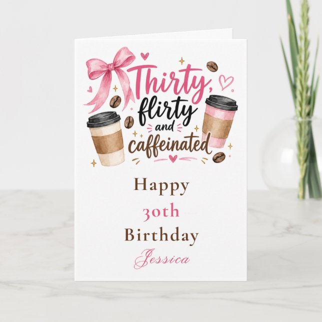 Invitación de cumpleaños de café (Anverso)
