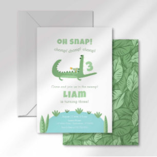Invitación de cumpleaños de caimán