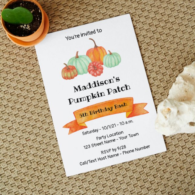 Invitación de cumpleaños de calabaza (Subido por el creador)