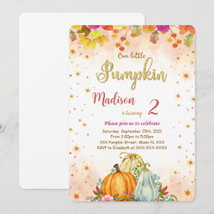 Invitación de cumpleaños de calabaza editable