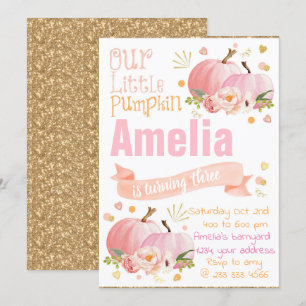 Invitación de Cumpleaños de Calabaza Invitación de