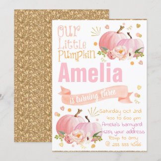 Invitación de Cumpleaños de Calabaza Invitación de
