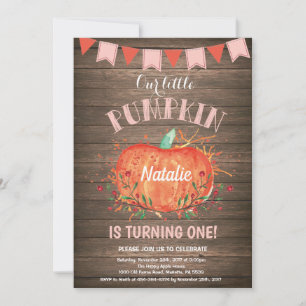 Invitación de cumpleaños de calabaza para niña rús