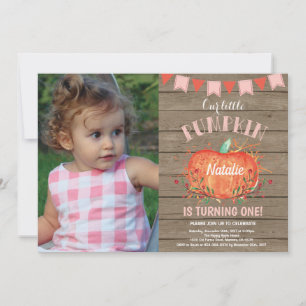 Invitación de cumpleaños de calabaza para niña rús
