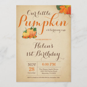Invitación de cumpleaños de calabaza rusa primer c