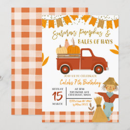 Invitación de cumpleaños de calabazas de otoño