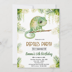 invitación de cumpleaños de camaleón