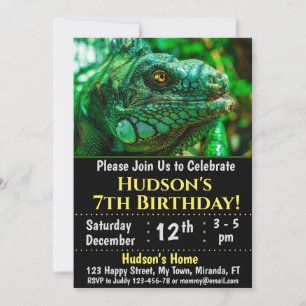 invitación de cumpleaños de camaleón