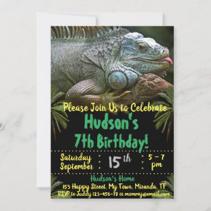 invitación de cumpleaños de camaleón