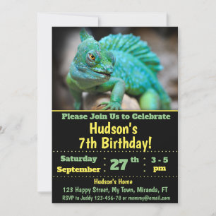invitación de cumpleaños de camaleón